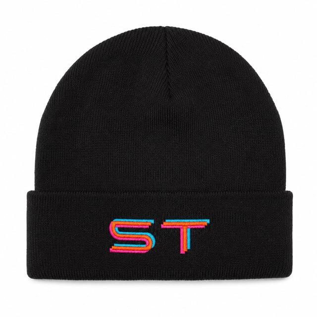 Black beanie with ST logo